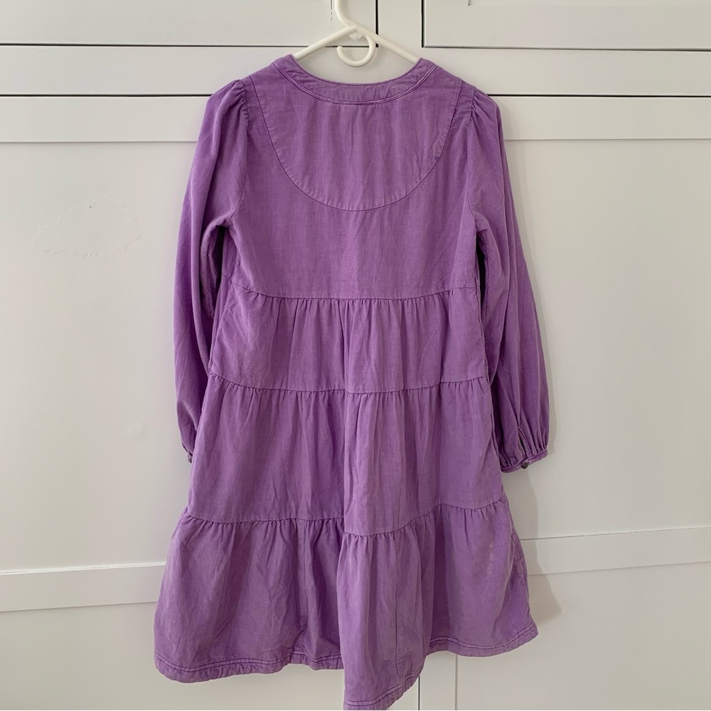 Anthropologie Pilcro Harper Lilac Corduroy V Puff Long Pocket Dress Size XS - Picture 11 of 13